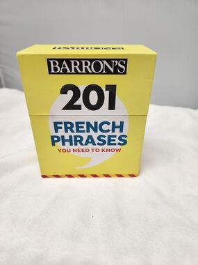 Barron's 201 French Phrases Card Deck - Yellow